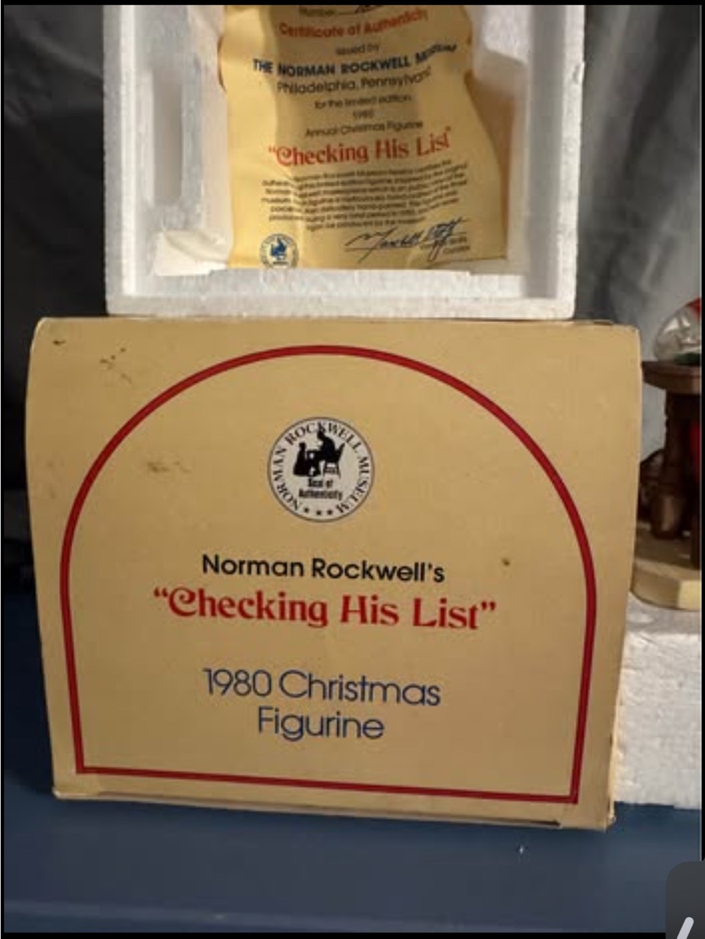 Norman Rockwell Certificate Sleeve in Cream and Red